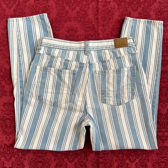 American Eagle Striped Mom Jeans High Rise Size 6 Regular - Picture 5 of 16